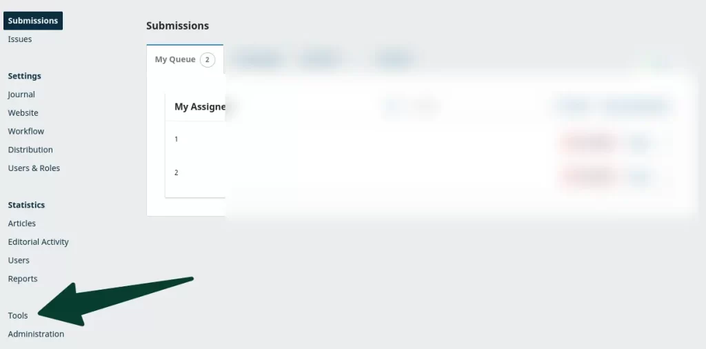 Source: OJS Dashboard (Steps to access Quick Submit Plugin)