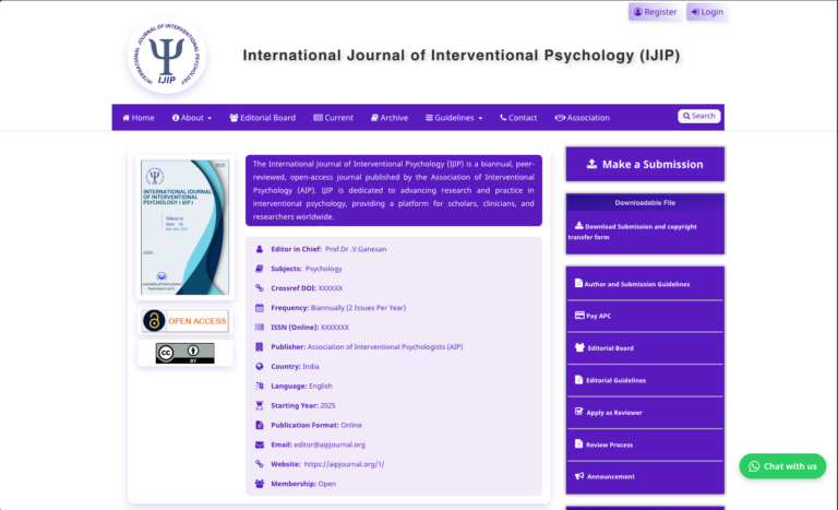 International Journal of Interventional Psychology 4 International Journal of Interventional Psychology - OJS Website